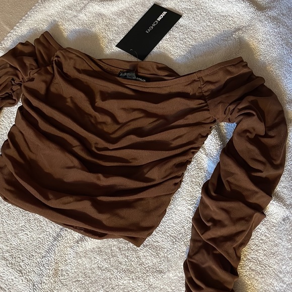 Fashion Nova Don’t Mesh Up Ruched Top NWT - Picture 5 of 7